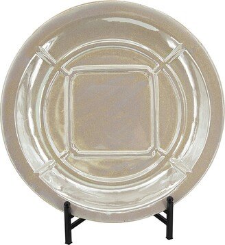 Shelby Iridescent Ceramic Charger With Stand