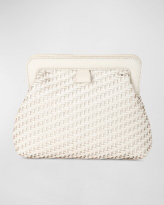 Fernanda Small Woven Leather Clutch Bag