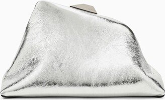 Day Off silver leather clutch bag