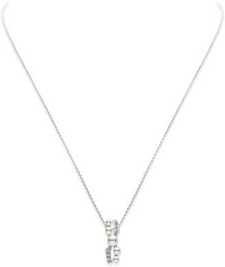 Cluster Cultured Pearl & Diamond Pendant Necklace