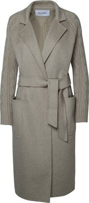 Belted Long-Sleeved Coat-AJ