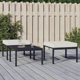 Patio Coffee Table Black 23.6x23.6x13.8 Steel