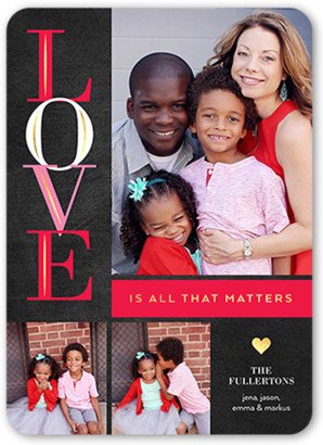 Valentine's Day Cards: Love Matters Valentine's Card, Grey, Standard Smooth Cardstock, Rounded