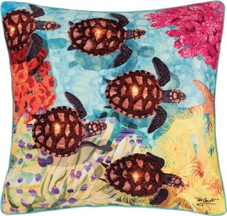 Baby Turtle Light-Up Led 18 x 18 Throw Pillow