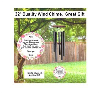 Personalized Wind Chime, Gift, Mom Chimes, Mother's Gifts, Thank You Custom Wedding Gift-AA