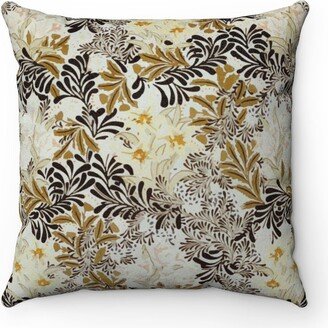 William Morris Pillow, Arts Crafts Movement, Floral Cream, Flowers, Faux Suede, Square Pillow