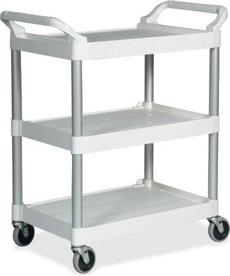 Commercial FG342488OWHT 200 lbs. Capacity 3-Shelf Service Cart - Off White