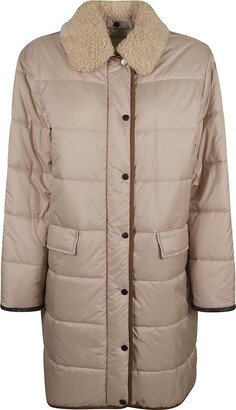 Buttoned Long-Sleeved Padded Coat