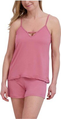 Women's Cutout Cami and Shorts 2-Piece Pajamas Set