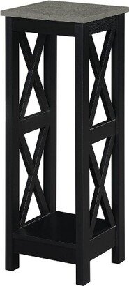 31.75 Oxford 2 Tier Tall Plant Stand Cement/Black - Breighton Home