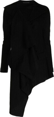 Asymmetric-Hem Wool Coat