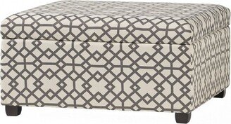 Tempe Storage Ottoman - Gray Geometric