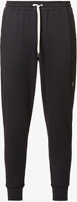 Mens Black Sunday Brand-print Recycled-polyester Stretch Jogging Bottoms