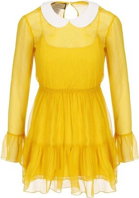 Ruffled Hem Chiffon Dress