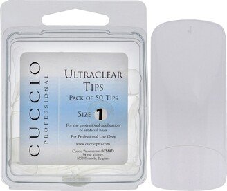 Ultraclear Tips - 1 by Cuccio Pro for Women - 50 Pc Acrylic Nails