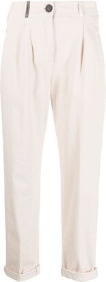 Slim-Cut Tapered-Leg Trousers