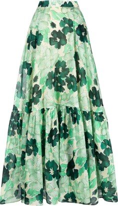 Floral-Print Full Skirt