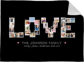 Fleece Photo Blankets: Love Collage Fleece Photo Blanket, Fleece, 30X40, Black