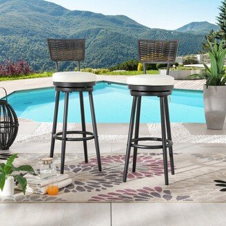 Patio Festival Outdoor Wicker/Rattan Bar Stool with Cushion