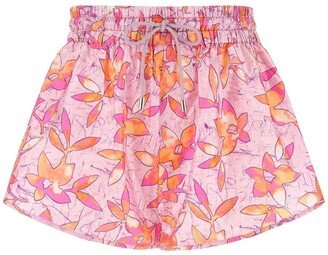 Floral Printed Drawstring Shorts-AD