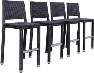 Havenside Home Plymouth Outdoor Modern Patio Aluminum Wicker Bar Stools