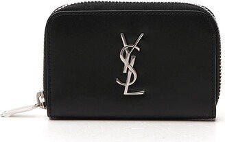 Logo Plaque Zipped Purse