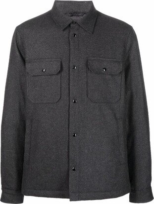 Two-Pocket Button-Up Shirt Jacket