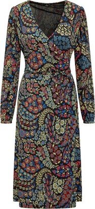 Floral Print V-Neck Wrap Dress