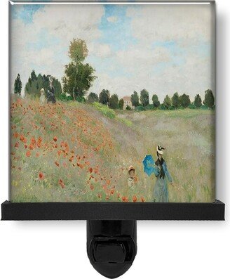 The Poppy Field Near Argenteuil Claude Monet Art Glass Photo Night Light, Decorative Lights