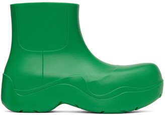 Green Matte Puddle Chelsea Boots