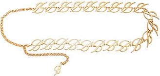 Logo Chain Belt in Metallic Gold