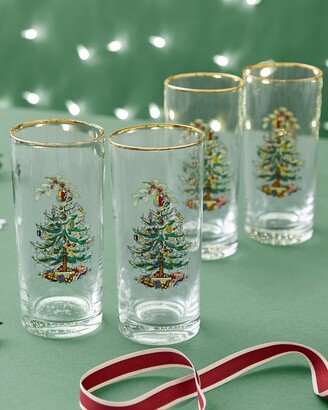 Christmas Tree Highball Glasses, Set of 4