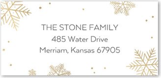 Address Labels: Shiny Snowfall Address Label, Yellow, Address Label, Matte