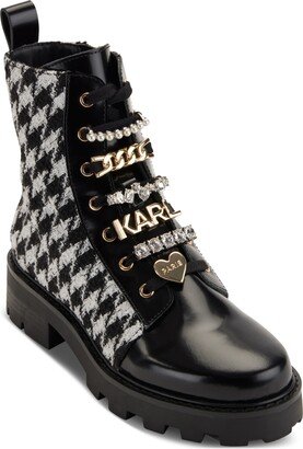 Women's Mela Chain Combat Boots - Black/white