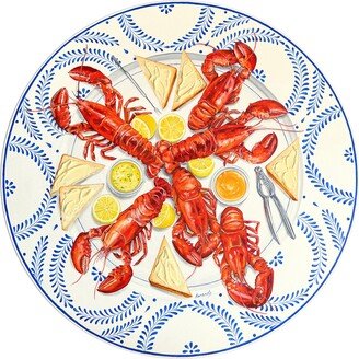 Lobster Original Oil Round Painting For Home Decor