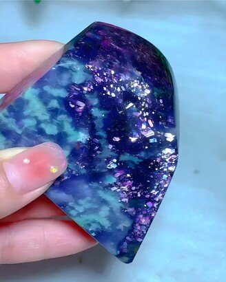 High Grade Big Aaa Rainbow Iolite Sunstone Freeform, Jewelrylous Gem-Quality Cordierite Water Sapphire Slab, Vikings Kaka Neeli Stone