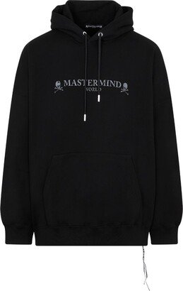 Skull-Printed Long Sleeved Drawstring Hoodie