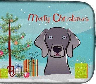 14 in x 21 in Christmas Tree and Weimaraner Dish Drying Mat