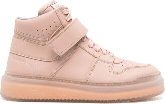 Sneak-Air leather high-top sneakers