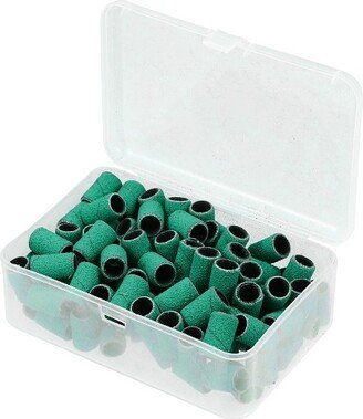 Unique Bargains 100 Pieces 80 Grit Sanding Bands Set with Free Box Drum Sander Sanding Sleeves for Nail Sanding Tools Green