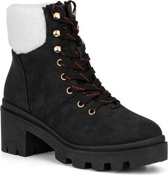 Ariel Womens Round Toe Ankle Combat & Lace-up Boots