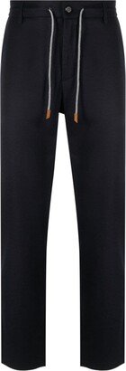 Drawstring-Waist Tapered-Leg Trousers-AB