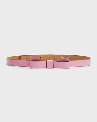 Bow Skinny Leather Belt