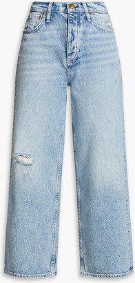 Malvern cropped distressed high-rise wide-leg jeans