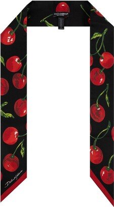 Cherry Printed Pointed Tip Headscarf