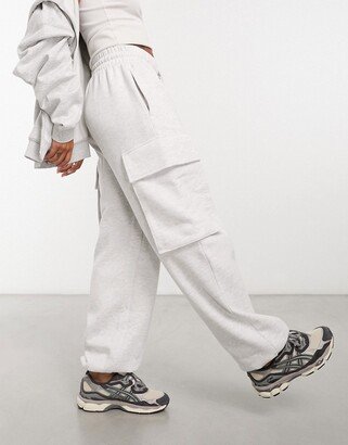 heavyweight oversized cargo sweatpants in gray heather