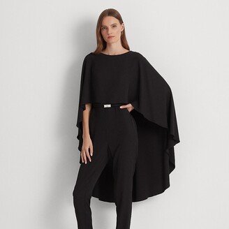 Ralph Lauren Belted Cape Georgette Jumpsuit-AA