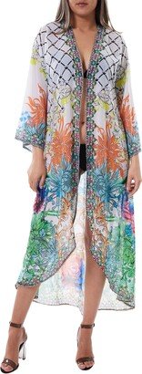 RANEES Mixed Print Chiffon Duster