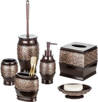 Dublin Brown Bathroom Accessories Set - 6-Piece