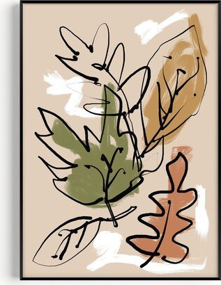 Natalie Cass Art Leaves Drawing Art Print - A2